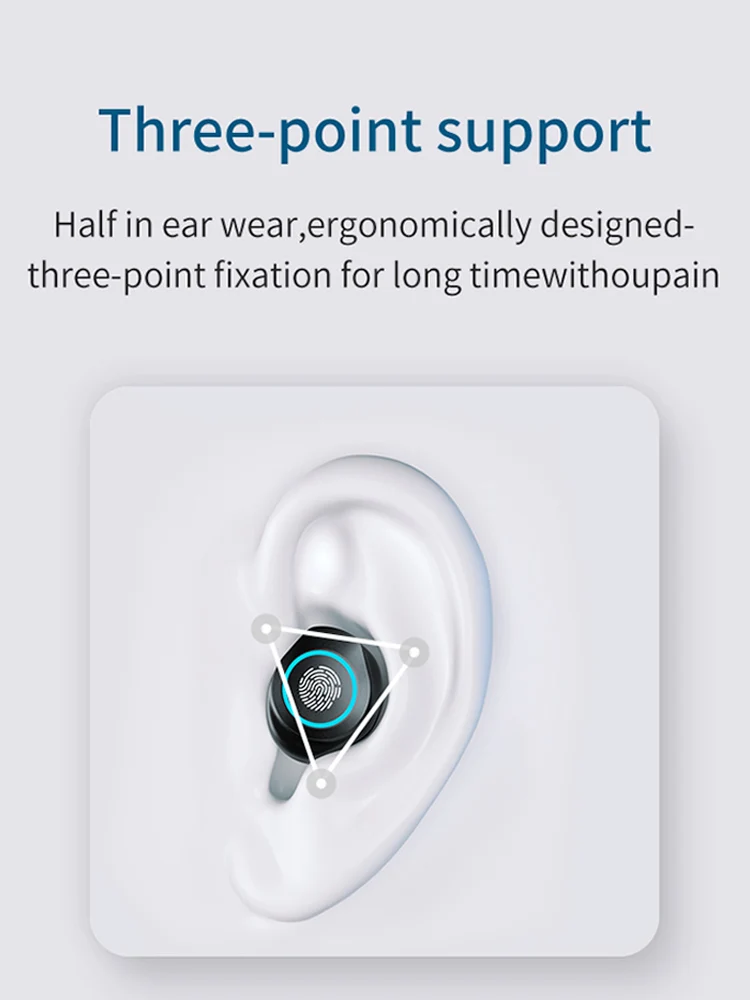 Wireless Headphones IPX7 Waterproof Touch Control 9D TWS Bluetooth 5 1 Stereo Earbuds Sports Earphones Headsets with flashlight