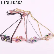 8 шт. Новое поступление Мода Радуга CZ цирконий Звено Цепи Регулируемый браслет для женщин