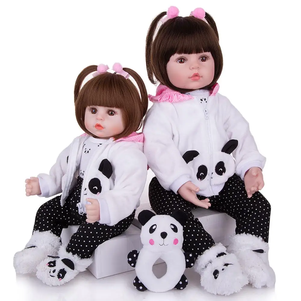 KEIUMI 24 дюйма панда Reborn Baby Doll новорожденный сестра милый ткани тела мягкие из