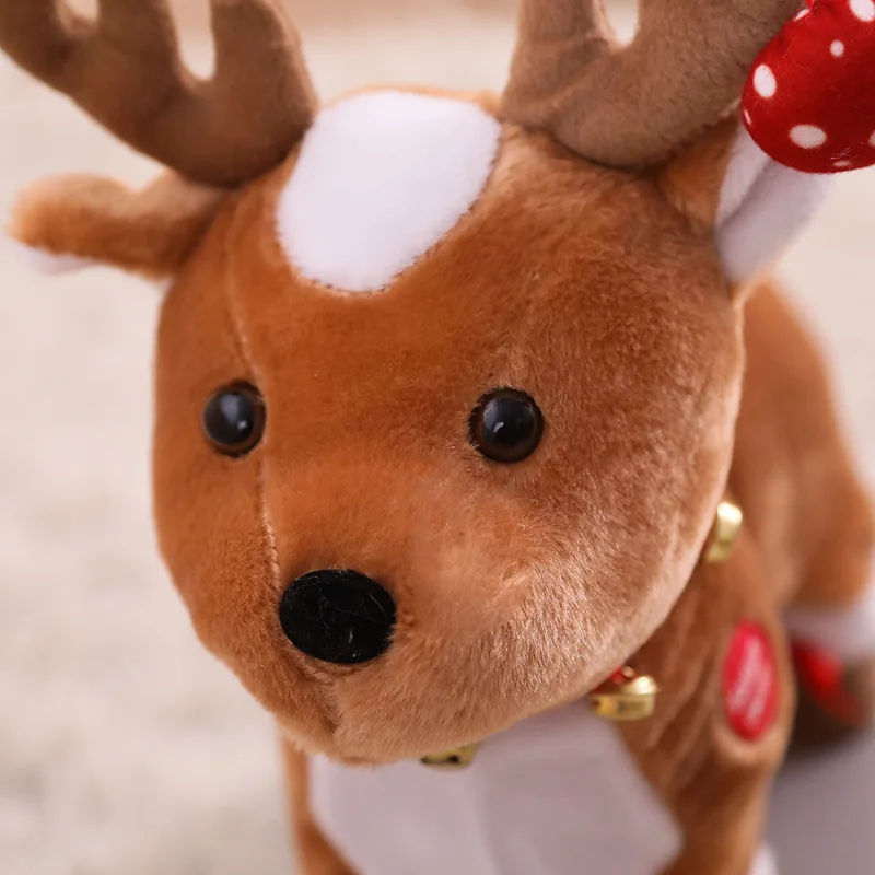Электрический Рождественский олень Музыкальная кукла игрушка плюшевый подарок милый мягкий для детей S7JN