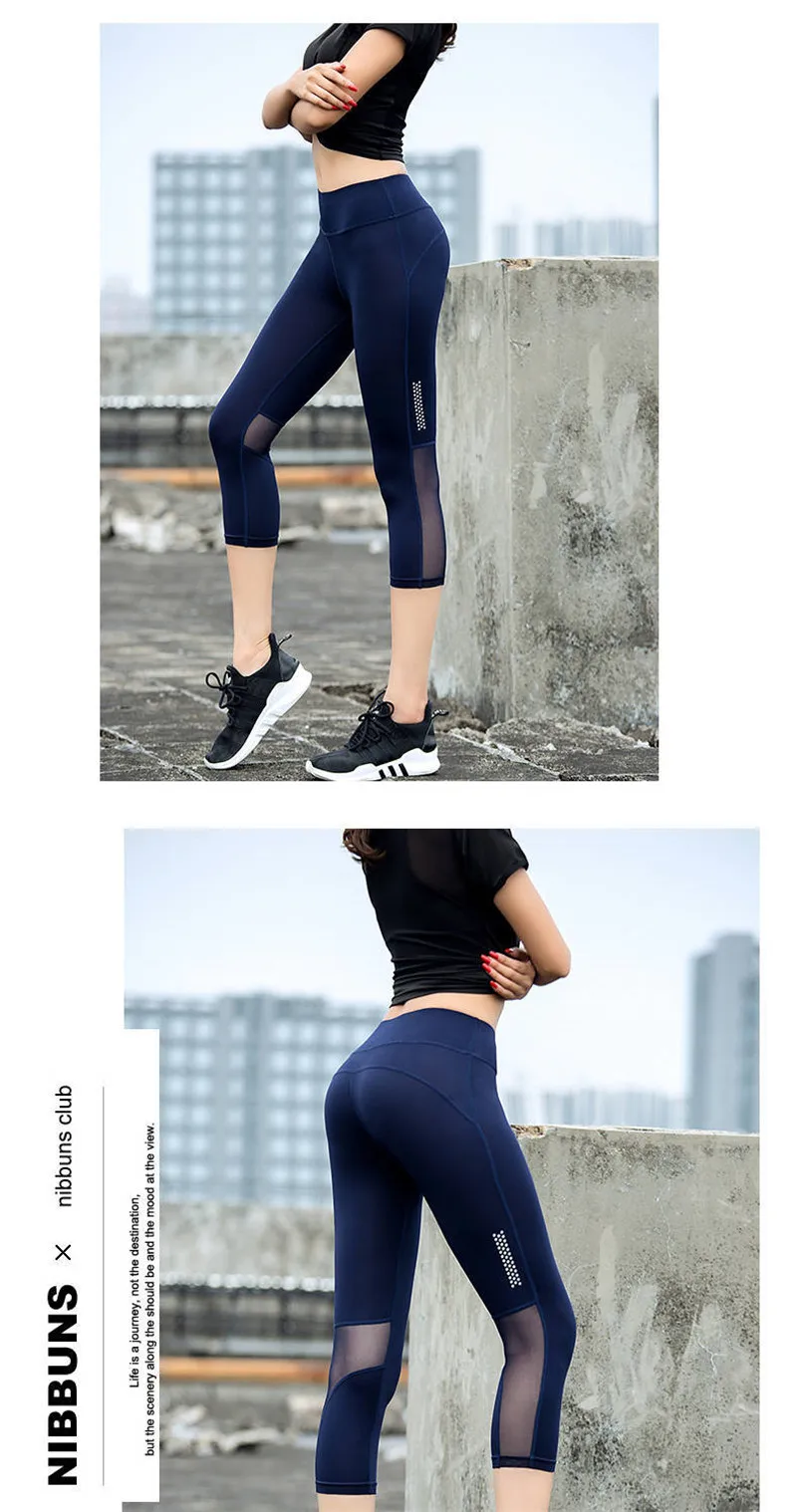 Новинка, стильные модные популярные женские штаны с высокой талией для йоги, марлевые сексуальные штаны для спортзала, фитнеса, спорта, лоскутные леггинсы для бега, штаны для йоги