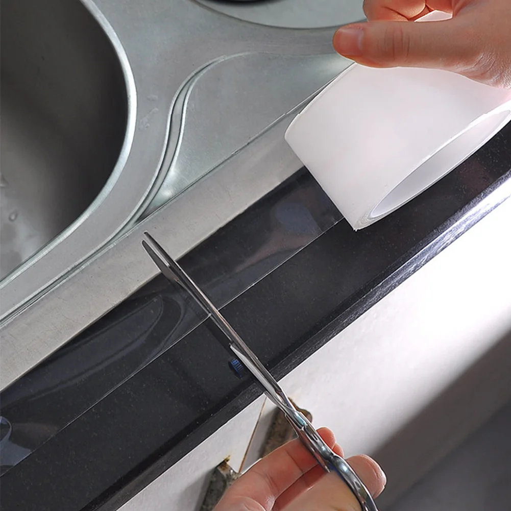 Waterproof Kitchen Wall Toilet Self Adhesive Transparent Joint Bathroom Mildew Proof Tape Corner Line Sealing Sticker Crevice