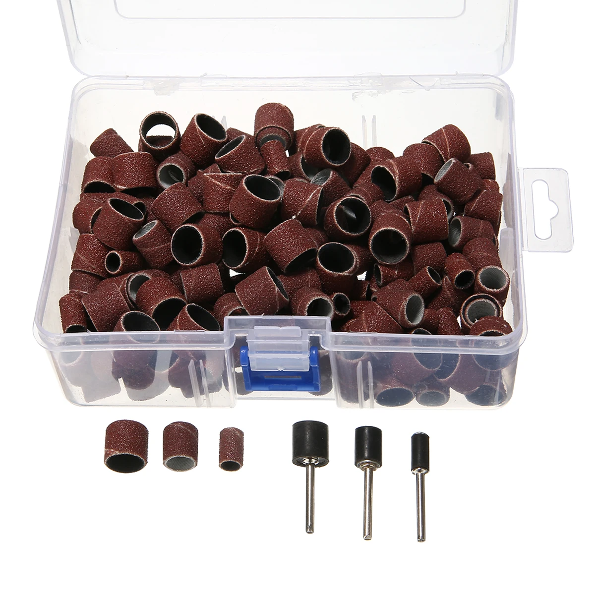 

252pcs/box 1/4" 1/2" 3/8" Sanding Band Drum Mandrels Sleeves Sandpaper Ring For Nail Drill Bits Rotary Polishing Tools