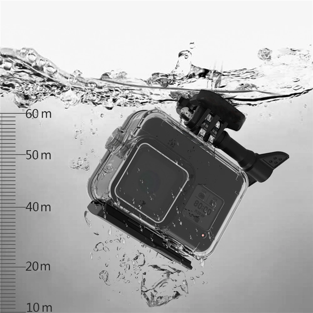 60 м водонепроницаемый защитный чехол, полная защита для Gopro Hero8, черная Экшн-камера, аксессуары для дайвинга, серфинга, плавания