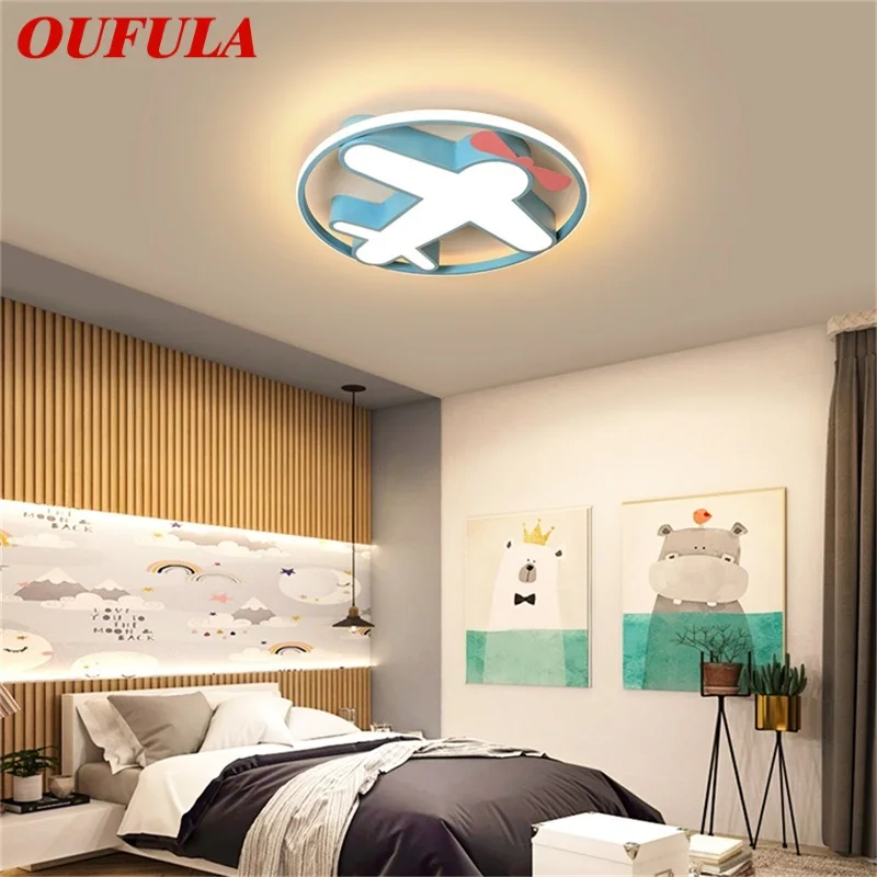 

OUFULA Ceiling Lights Round LED Fixtures Plane with Remote Control 3 Colors Brightness Adjustable and Dimmable For Home Bedroom