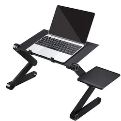 Support de Table pour ordinateur portable, pliable et ergonomique, réglable, pour tablette, Ultrabook, Netbook, avec tapis de souris 