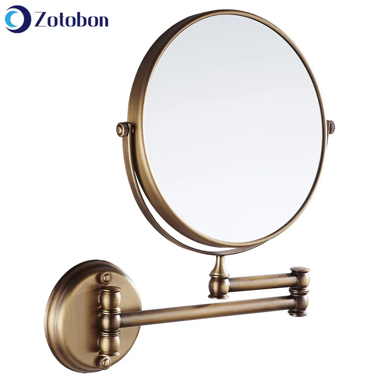 ZOTOBON New Wall Mounted Bathroom Mirror 8 Inch 3X Magnifying Adjusttable Makeup Luxury Bronze Bath Cosmetic Mirrors H191 | Обустройство