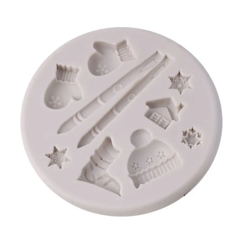 

Funny Creative 3D Christmas Gloves Snowflakes Silicone Mold Fondant Cake Chocolate Decorating