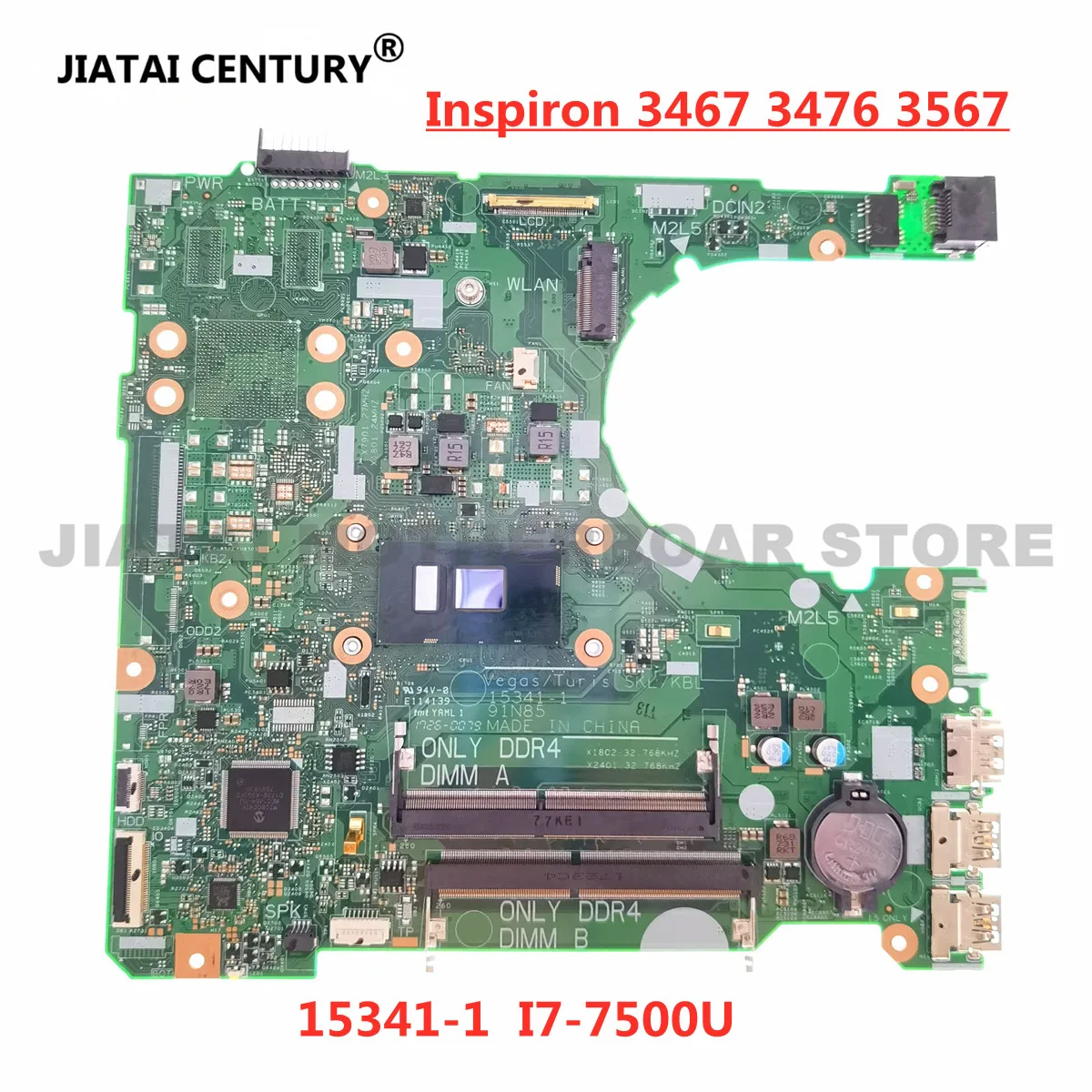 Для Dell Vostro 3467 3576 3468 3568 3478 3578 Материнская плата ноутбука 17841-1 I7-7500 Процессор с DDR4