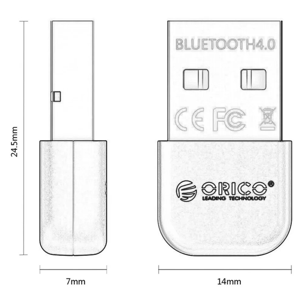 ORICO BTA-403 Bluetooth адаптер Bluetooth 4,0 мини-usb, с защитным ключом Музыка Звуковой приемник Мини CSR передатчик для телефона планшета