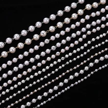 

1meter Imitation Pearl Beaded Chain for Necklace Choker Bracelet DIY Chains Accessories for Jewelry Making Components
