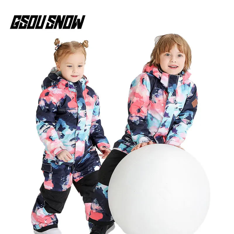 Детский комбинезон GSOU SNOW Onesies лыжная куртка для девочек Водонепроницаемая