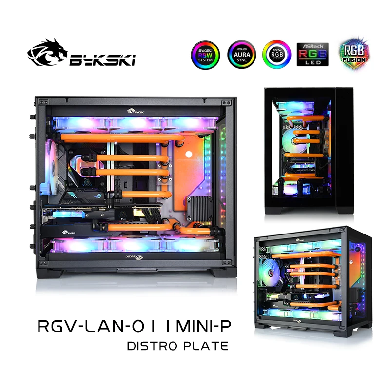 Bykski RGV-LAN-O11MINI-P ディストロプレート Lian Li PC-O11