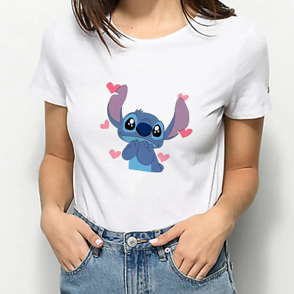 ディズニーリロ スティッチスタイリッシュなハッピー若い女性tシャツ美的服21女の子何でもできること原宿ブランドtシャツ T Shirts Aliexpress