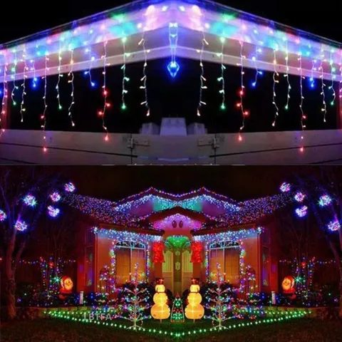 Lights Street Garland on The House Christmas New Year 2022 Winter Festoon Led Curtain Light Droop 0.3~0.7m AC 220v