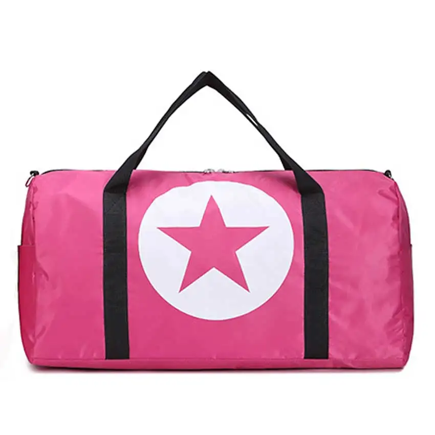 pink large Большая вместительная Женская и Мужская спортивная сумка с пятиконечной звездой, многофункциональная портативная спортивная сумка для путешествий, тренажерного зала, фитнеса - Цвет: pink large
