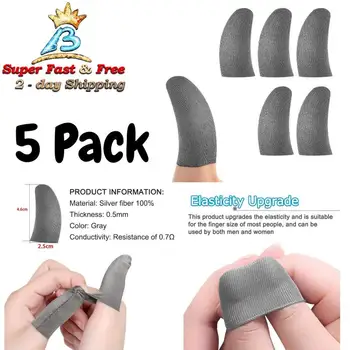 

5Pcs Mobile Game Finger Sleeve Screen Game Gaming Controller Tablet Screen Touch Gloves Touch Screen PUBG COD TXTB1