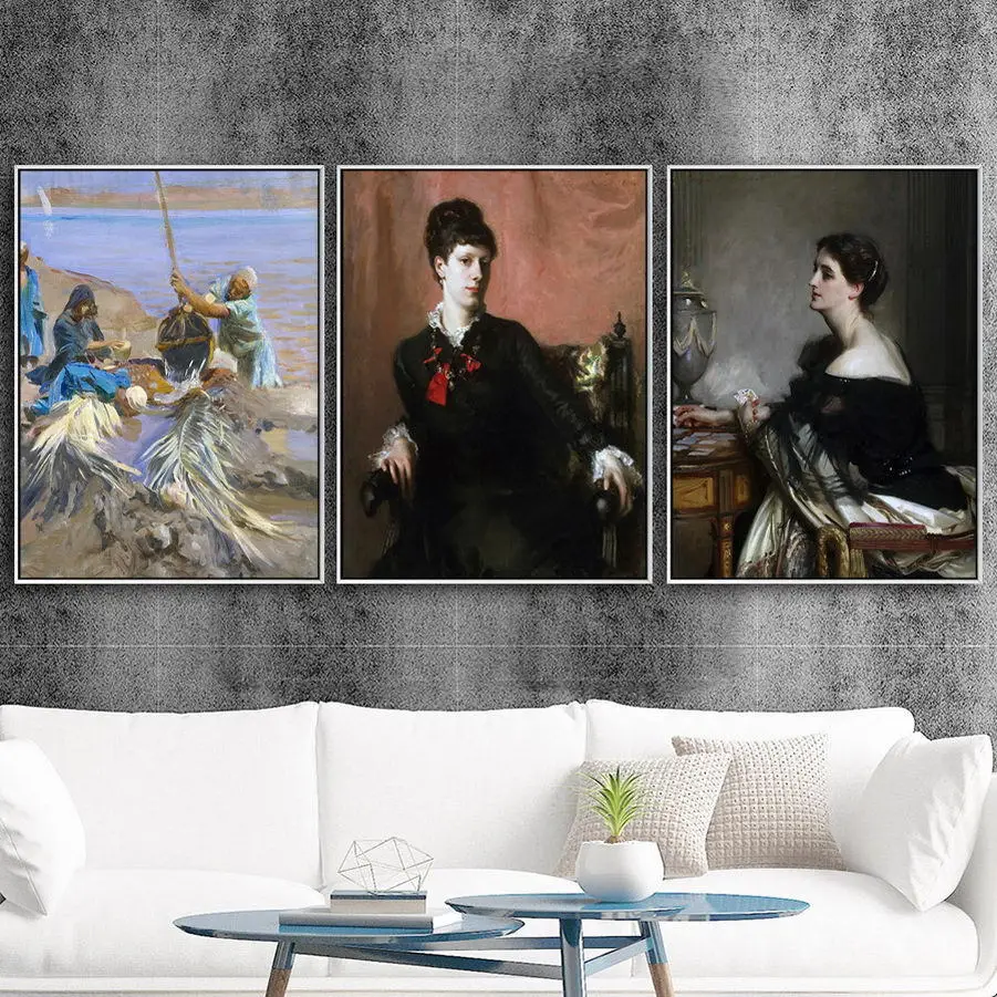 

America Giclee Print Painting Core Customizable Sargent European Style Classic Elegant Figure Hanging Painting Heart Mural