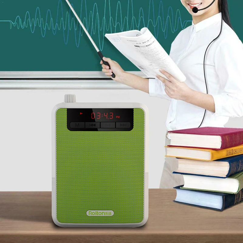 Громкий динамик Rolton K300 мегафон с микрофоном для учителей FM-радио мини-усилитель