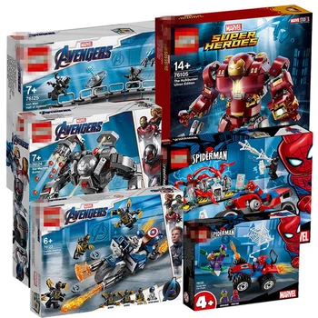 

Marvel Avengers Ironman War Machine Sanctum Showdown Spider Man Batman Compatible Lepins Building Blocks Toys for Children