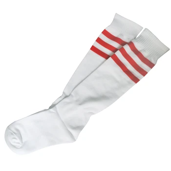 

Red stripes on white tube socks Sports / Athletic / Football / Soccer Top Knee.