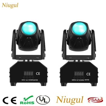 

2pcs/lot 10W LED Beam Moving Head Light DJ Spot Lighting RGBW Beam Effect Stage Lights Disco Party Strong Beam LED Pinspot Light