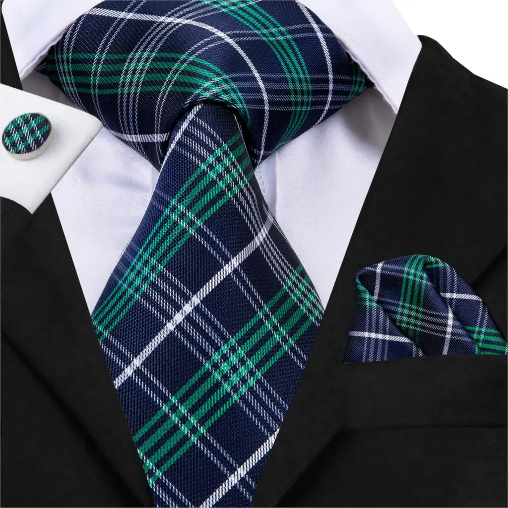 Деловой классический синий черный полосатый однотонный галстук для мужчин 3," брендовый галстук карманные Квадратные Запонки Свадебный вечерний шелковый галстук - Цвет: SN-3044