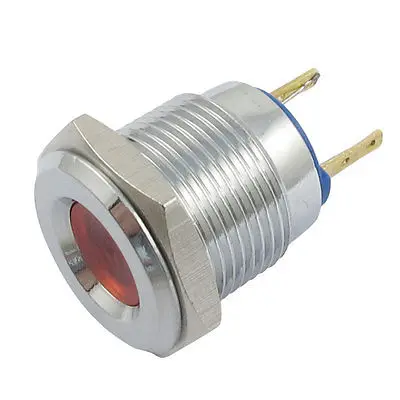 

MQ16 DC 12V Two Pin Terminals Red Light Signal Indicator Pilot Lamp