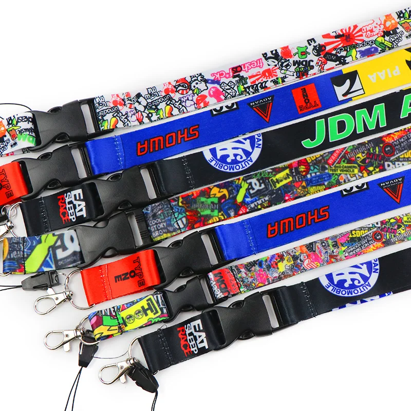 JDM Style For YAMAHA Motorcycles Lanyard Cellphone JDM Refitting Racing Car Keychain ID Holder Mobile Neck Strap Quick Release