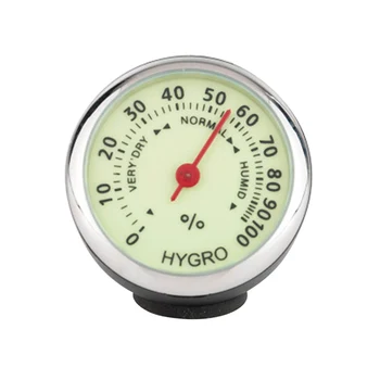 

Mini Car Luminous Clock Mechanics Quartz Clock Car Watch Digital Pointer Automobile Thermometer Hygrometer High Quality