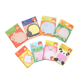 

5PCS Memo Pads Korean Cartoon Animal Sticky Notes Creative Notepad Filofax Pad Office Supplies School Stationery Scratch