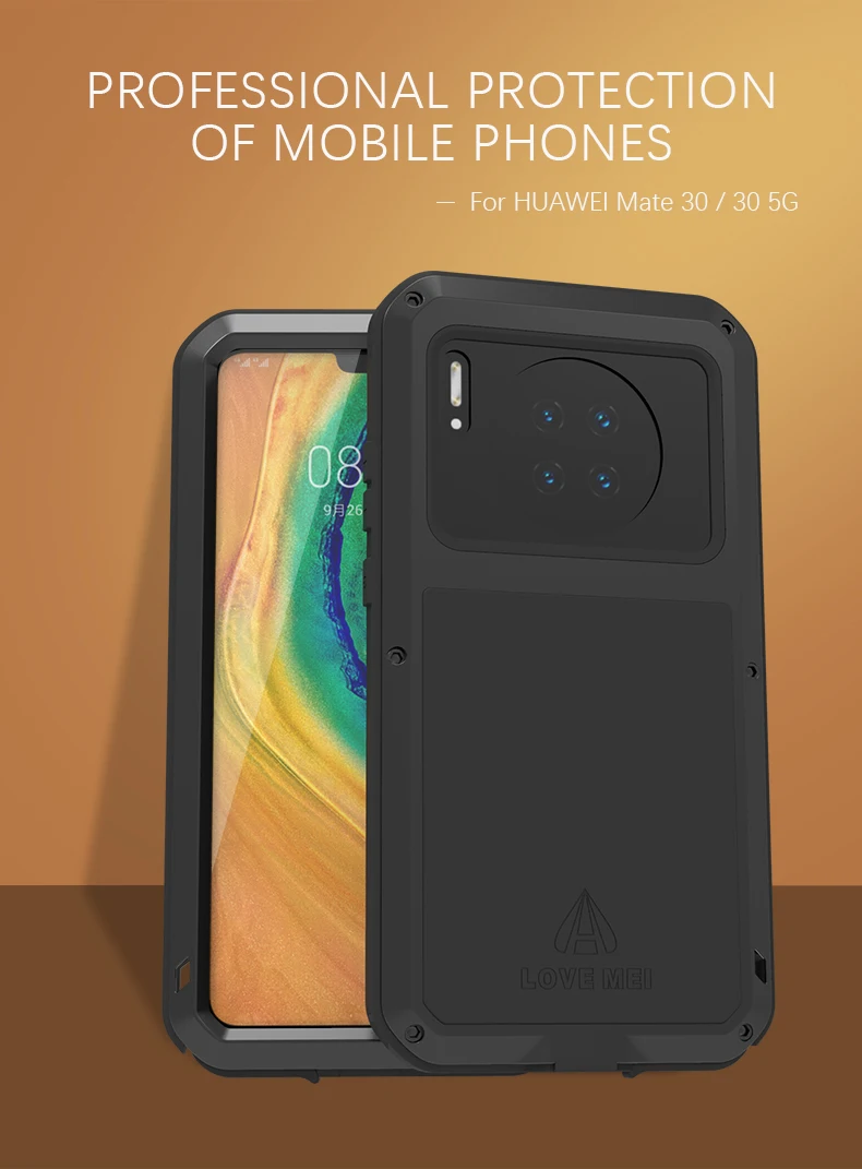 Для huawei mate 30 металлический защитный противоударный чехол для huawei mate 30(6,62 дюйма) Прочный чехол для телефона с защитой от падения