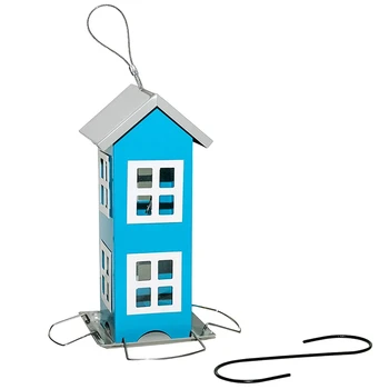 

Bird House Feeder, Four-Corner Standing Bird Feeder with Hook, Suitable for Backyard Garden, Terrace, Lawn