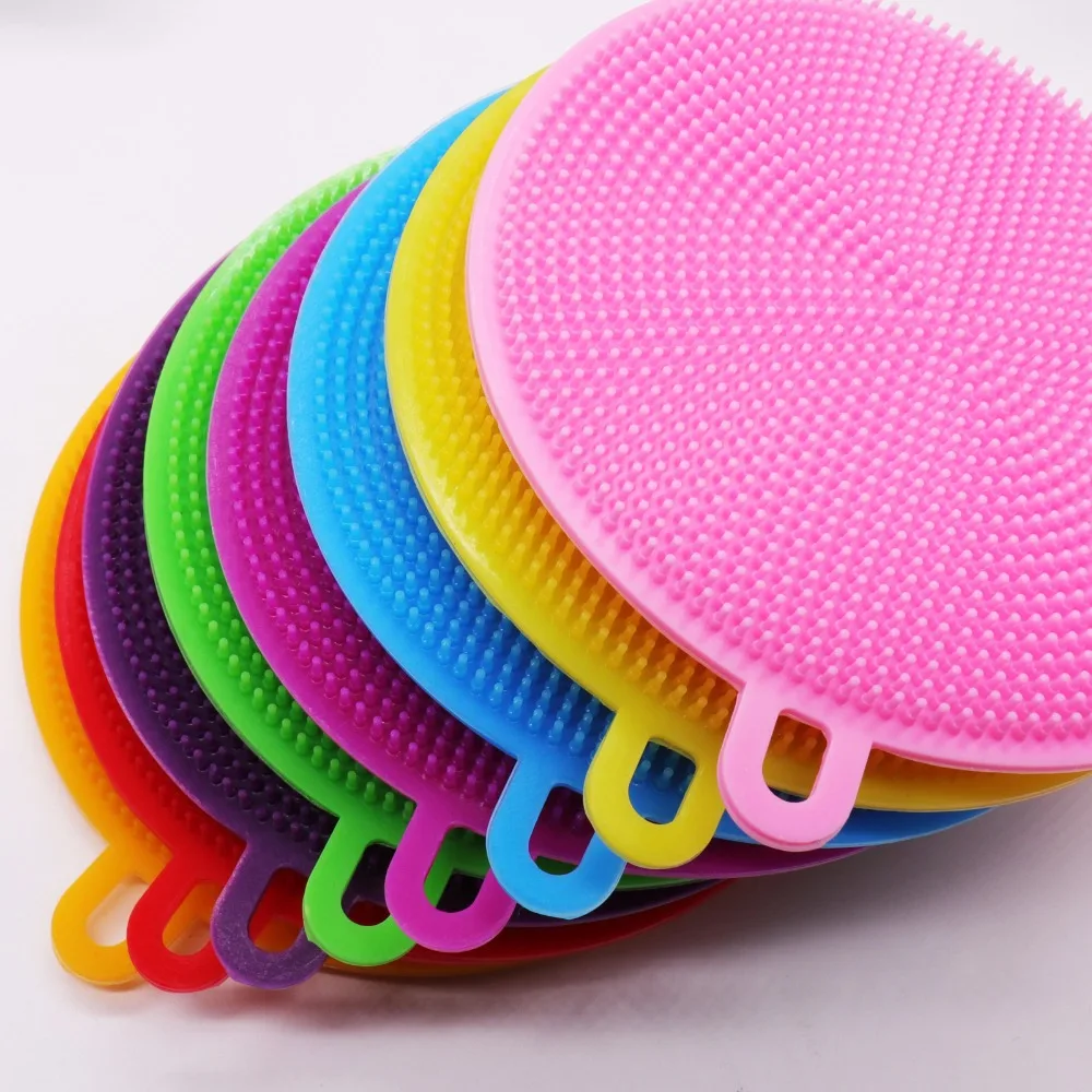 

10 Pcs/lot Silicone Dish Washing Brush Bowl Pot Kitchen Cleaning Sponges Eco-friendly Insulation Pads