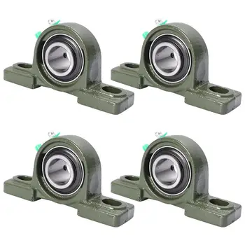 

4pcs Pillow Block Bearing Self-aligning Vertical Outer Spherical Bearings 25.4mm