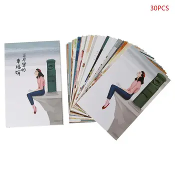 

30 Sheets Happyness Paintings Retro Vintage Postcard Christmas Gift Card Wish Poster Cards