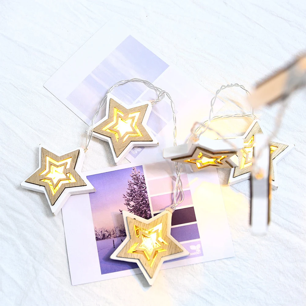

New 1.15m 10 LED Festival String Light Star Shape Lights New Year Home Christmas Decorations Led Night Light Lamp
