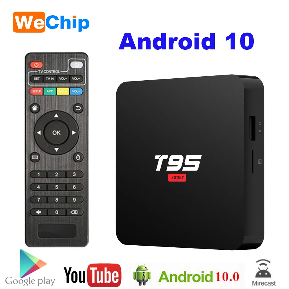 Приставка Смарт ТВ Wechip T95 Android 10 2 + 16 ГБ Wi Fi 4 ГГц|ТВ-приставки и медиаплееры| |