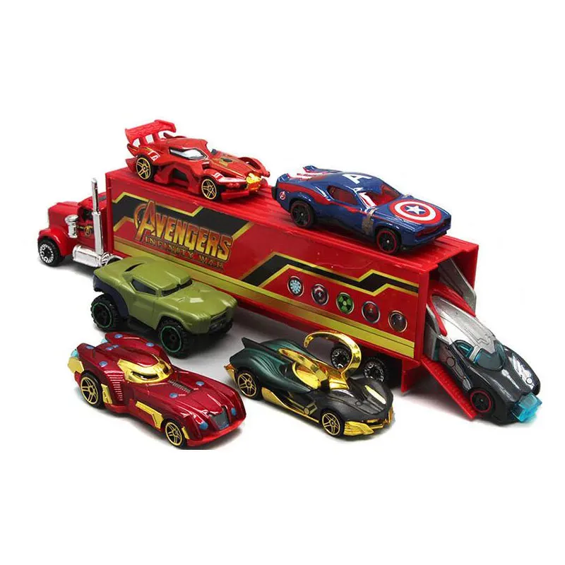 Подлинный Мстители колесница набор Халк Человек-паук 1: 64 сплав автомобиля литье детская классная игрушка Рождественский подарок на день рождения