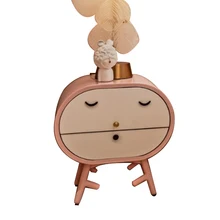 Креативная прикроватная тумбочка для девочек, мультяшный милый модный детский прикроватный шкаф, розовый прикроватный шкаф для спальни из цельного дерева, декоративный шкаф