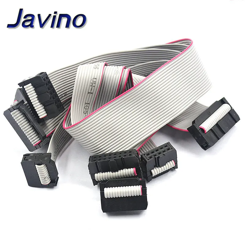 JTAG ISP AVR кабель для загрузки 2 54 мм передачи данных серый плоский 10/14/16/20/40P 30