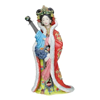 

Chinese Style Ceramics Antiquity Figure Statue Classical Wang Zhaojun Statue Classical Lady Sculpture Crafts Home Decor R3309