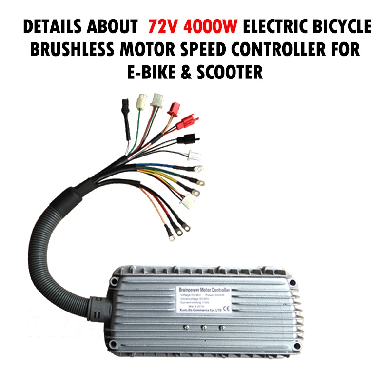 72V 4000W Electric Bicycle Brushless Motor Speed Controller for E-bike & Scooter