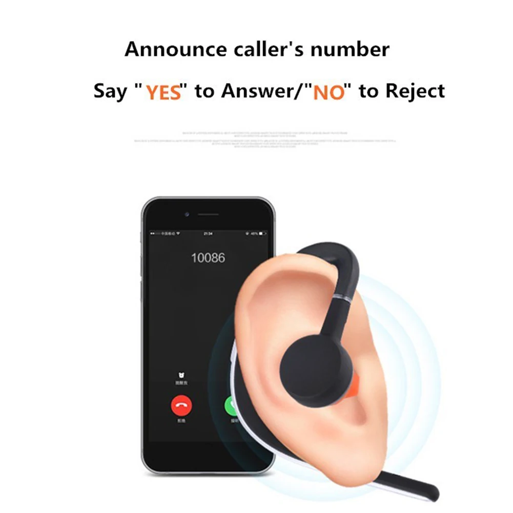 Bluelans S30 Wireless Bluetooth Earphone Headsets Office Comunication Headphones with Mic Voice Control Music Earbud Free Ship