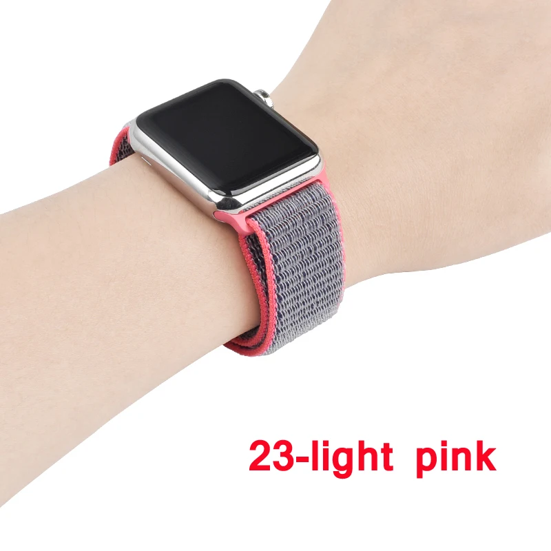 Ремешок для Apple watch band 5 4 44 мм 40 мм Sport Loop correa 42 мм 38 мм Iwatch series 3 2 ремешок для часов браслет дышащие аксессуары - Цвет ремешка: 23-light pink