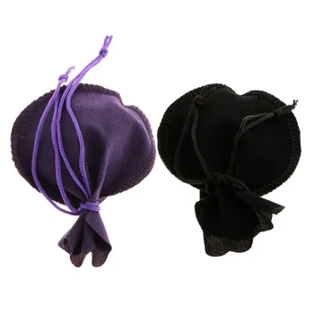 

50 Pieces Black/Purpose Soft Velvet Pouches with Drawstrings for Jewelry Candy Gift Bags 7 x 8cm