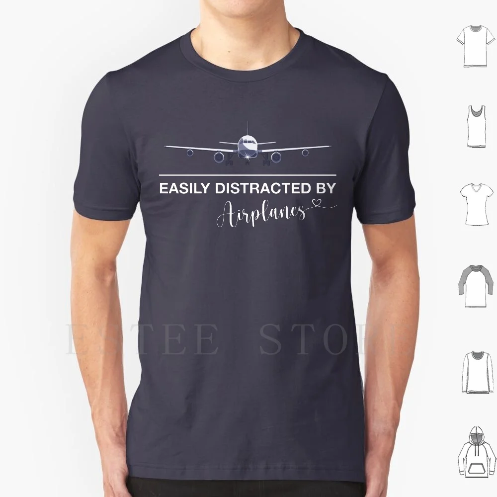 Easily Distracted by Airplanes Tshirt Unisex Shirt Funny T-Shirt