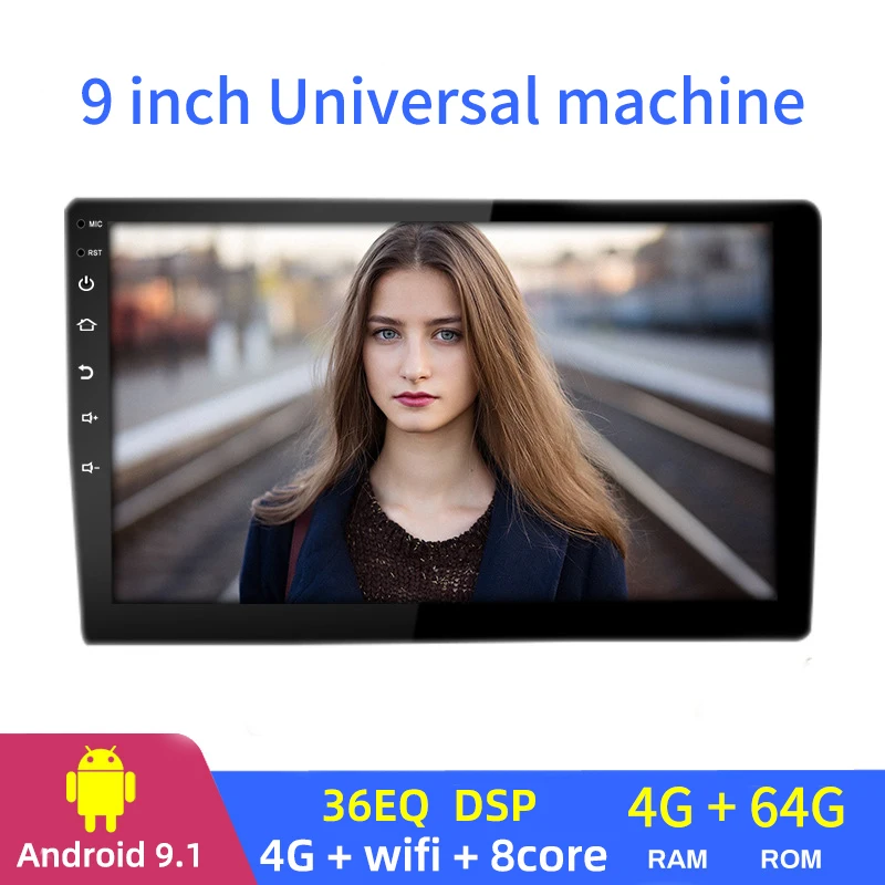 Hot 9-Inch Universal Machine Android Large Screen 4+64G All Netcom 8-Core Bluetooth MP5 Player Autoradio Stereo GPS Navigation | Автомобили