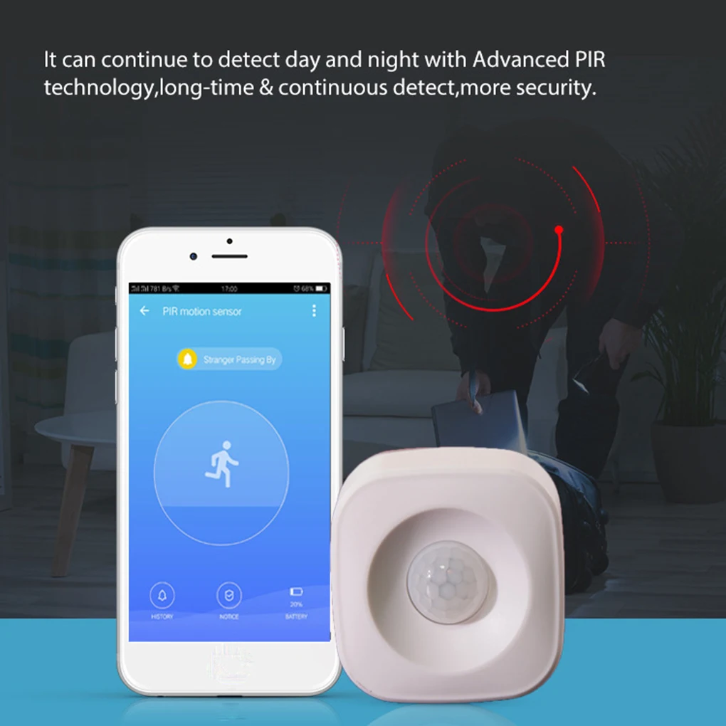 

Smart Wireless PIR Motion Sensor WIFI Home Office Security Alarm Replacement for Android/IOS Phone
