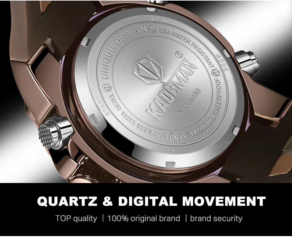 KADEMAN мужские часы лучший бренд класса люкс модные водонепроницаемые военные спортивные цифровые Мужские кварцевые часы наручные часы Relogio